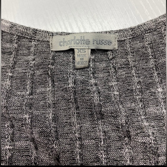 Charlotte Russe Gray T shirt Crop Top Side Ties Womens Size XS Lace Up string - Picture 3 of 4